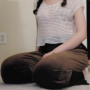 soft surroundings brown velvet casual pants